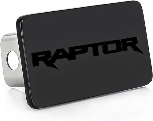 Vista 9 de Ford Raptor Cubierta de enganche rectangular con revestimiento negro con emblema 3D Ford Raptor negro para enganche de remolque (2 pulgadas) receptor