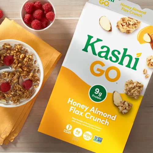 Vista 4 de Kashi Go - cereal para desayuno, miel de almendras Flax Crunch, proyecto verificado sin OMG, caja de 14 onzas (4 cajas)