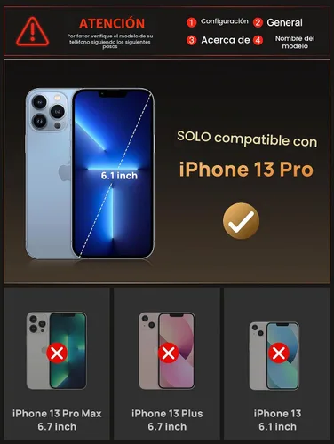 Vista 2 de Vihibii Funda tipo cartera para iPhone 13 Pro con tarjetero