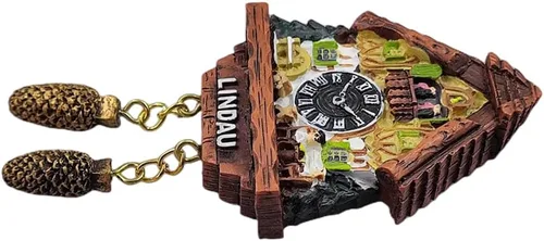 Vista 6 de Lindau Baviera Alemania - Reloj de cuco para nevera, imán 3D, recuerdo de viaje, decoración de nevera, calcomanía magnética, colección