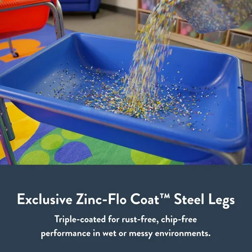 Vista 7 de Children's Factory - Mesa sensorial pequeña de 18" con tapa, caja de arena y mesa de agua para niños, azul