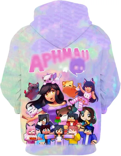 Vista 2 de Sudaderas con capucha para niñas y adolescentes con estampado 3D con bolsillo para niños y niñas