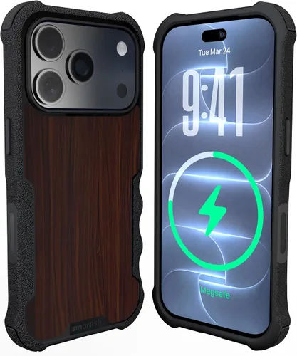 Vista 22 de Smartish Funda MagSafe, Gripzilla, agarre resistente, negro para iPhone 12 traje de noche negro