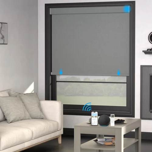 Vista 28 de MYshade Persianas enrollables personalizadas para ventana, persianas enrollables para ventanas con cable, bloqueo solar, protección de privacidad