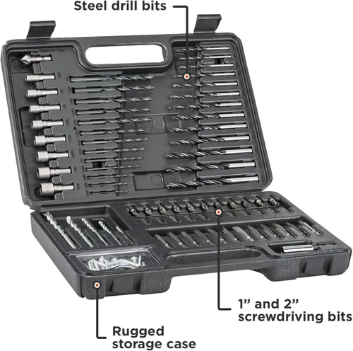 Vista 2 de Juego de accesorios de combinación, 109-piezas Black & Decker BDA91109