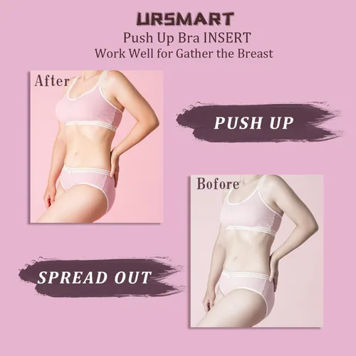 Vista 5 de URSMART Insertos de almohadillas de brasier, insertos de copas de brasier, almohadillas de repuesto para mujer, cómodas copas deportivas