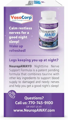 Vista 4 de NeuropAWAY Apoyo nervioso PM, con ácido R-alfa lipoico para ayudar a proporcionar alivio nervioso en tan solo 5 días, acetil-L-carnitina, teanina