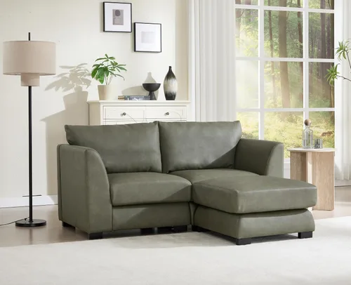 Vista 8 de EALSON Sofá modular seccional asiento medio sofá modular de piel sintética Asiento individual pieza seccional con funda extraíble marrón