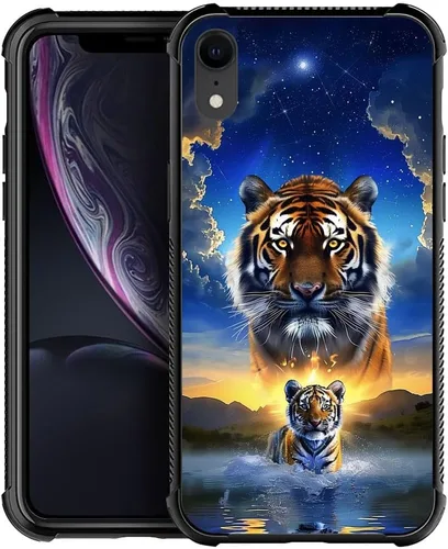 Vista 43 de CARLOCA Funda compatible con iPhone Xs, diseño gráfico a prueba de golpes, antiarañazos, protección contra caídas para iPhone X/XS Familia de jirafa