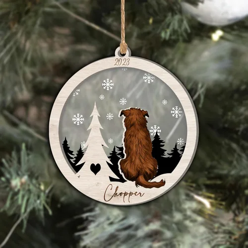Vista 298 de Nazenti Adorno de Navidad conmemorativo personalizado, regalo personalizado de recuerdo de perro, condolencias por pérdida de mascotas, sabueso