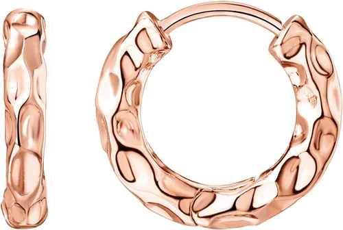 Vista 10 de PAVOI Aretes de aro gruesos chapados en oro de 14 quilates para mujer - Aretes pequeños de aro de oro con postes de plata de ley 925 - Joyería