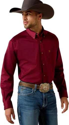Vista 6 de Ariat Camisa de sarga sólida de corte clásico para hombre Negro