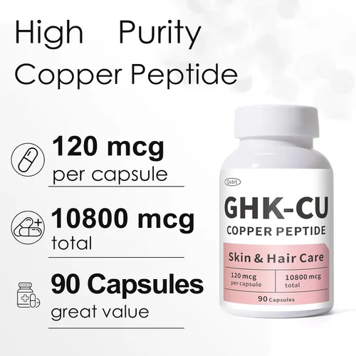 Vista 4 de QUBIT GHK-Cu Suplemento de péptido de cobre para piel y cabello, fácil de absorber, dosificado con precisión - 90 cápsulas veganas
