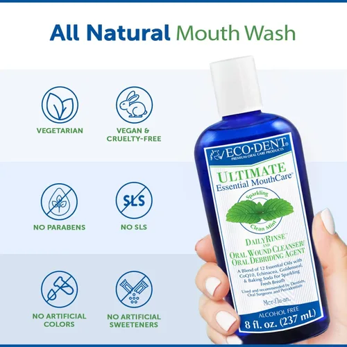 Vista 6 de Eco- Dent Daily Rinse Ultimate Essential - Cuidado bucal, menta limpia y brillante, 8 fl oz (8.0 fl oz)