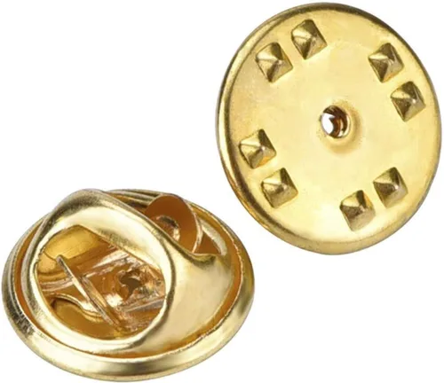 Vista 2 de Onwon 30 piezas de latón mariposa Cluth Insignia Insignia Embragues – No requiere herramientas, cierre de pasador de metal a granel, cierre de Dorado