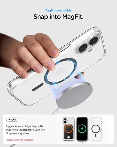 Vista 7 de Spigen Funda para iPhone 17, Ultra Hybrid MagFit [Control de cámara cubierta de TPU] [Anti-amarilleo] [Compatible con Magsafe] - Grafito