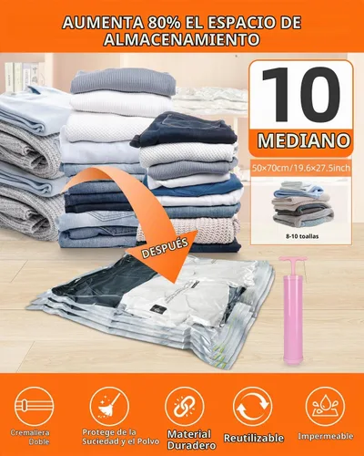 Vista 2 de Bolsas de almacenamiento al vacío para mudanzas, bolsas de sellado al vacío para espuma viscoelástica, látex, ropa y ropa de cama, bolsas