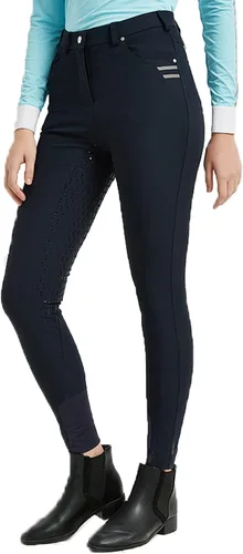 Vista 4 de FunRiding Pantalones de montar a caballo con agarre de silicona para mujer Cintura media con visera delantera