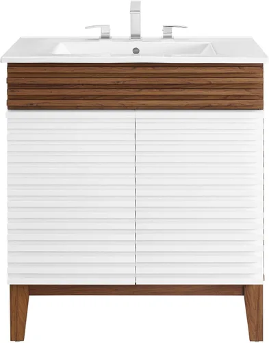Vista 102 de Modway Render 23.5" tocador de baño en nogal (lavabo no incluido)