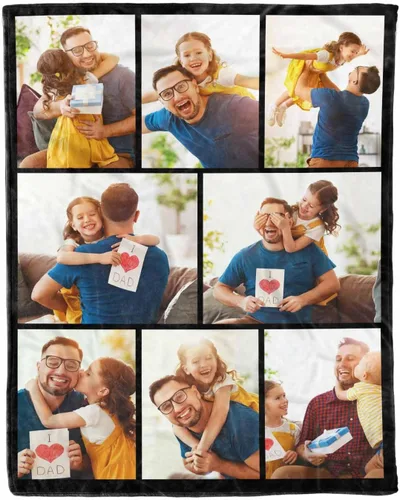 Vista 25 de D-Story Mantas para papá, manta de regalo personalizada de hija, manta para el Día del Padre, regalos para papá de parte de la hija, manta con fotos