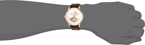 Vista 3 de claude bernard Reloj automático suizo para hombre con correa de cuero, marrón, 20 (modelo 85017 37R AIR2), Marrón, Reloj automático