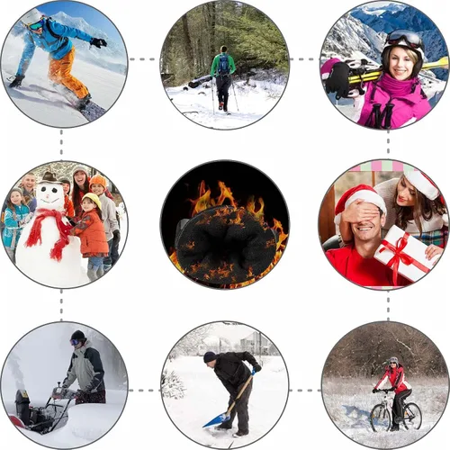 Vista 7 de weiatas Guantes de invierno para hombres y mujeres, impermeables, cálidos guantes de nieve para pantalla táctil, para ciclismo, senderismo, correr