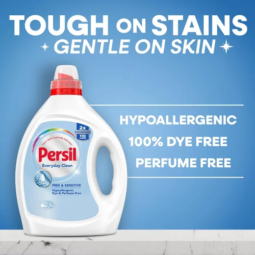 Vista 3 de Detergente líquido para ropa sensible y libre de persil, 110 cargas, 82.5 onzas líquidas