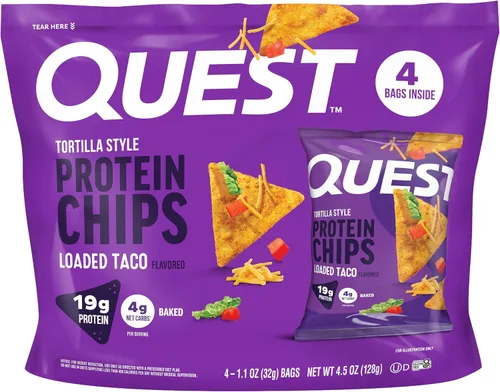 Vista 31 de Quest Nutrition Chips de proteína, barbacoa, 0.78 oz de proteína, 0.11 oz de carbohidratos netos, 130 cals, bolsa de 1.1 onzas, 1 unidad, alto
