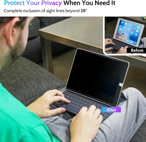 Vista 2 de Peslv Protector de pantalla magnético de privacidad para iPad de 9ª, 8ª, 7ª generación de 10.2 pulgadas, iPad Air 3ª y iPad Pro de 10.5 pulgadas