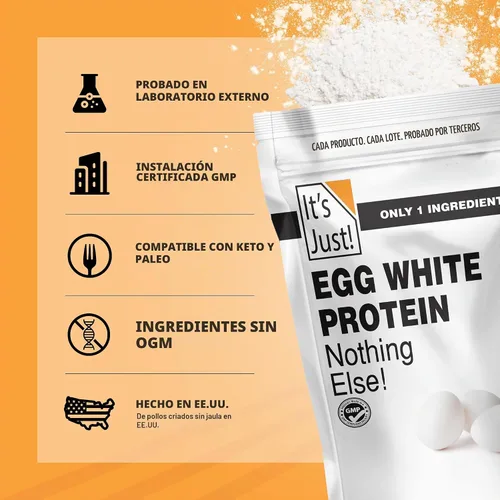 Vista 7 de It's Just! - Polvo de proteína de clara de huevo, proteína de claras de huevo secas, ingrediente para merengue, sin OGM, granjas de EE.UU.