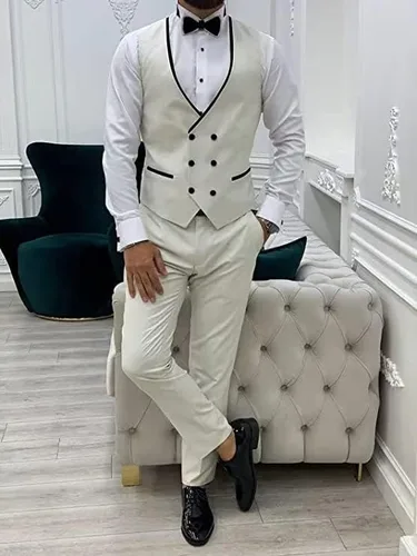 Vista 4 de Traje formal para niños, 3 piezas, ajustado, esmoquin de primera clase