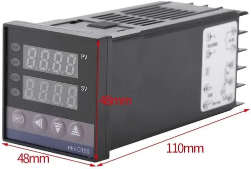 Vista 5 de REX-C100 - Controladores de termostato de temperatura digital inteligente PID LED, 100 - 240 VAC, sensor K, relé de estado sólido de 40 A, disipador