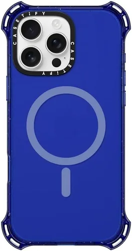 Vista 8 de CASETiFY Funda Bounce para iPhone 16 Pro [a prueba de golpes, 21.3 pies, protección contra caídas de grado militar 6X, compatible con Magsafe] Azul