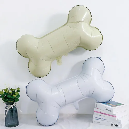 Vista 5 de 6 globos de papel de aluminio de Mylar con estampado de pata de hueso de perro Husky para decoraciones de cumpleaños de perros y suministros de Negro