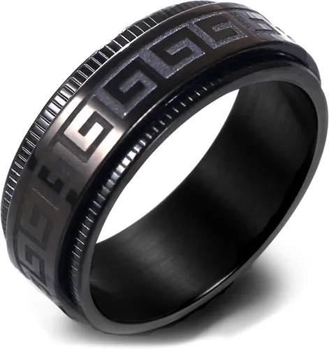 Vista 7 de Anillo giratorio giratorio de acero inoxidable 316L de 0.316 pulgadas para hombres y mujeres, cadena para aliviar la ansiedad, llave griega, runas