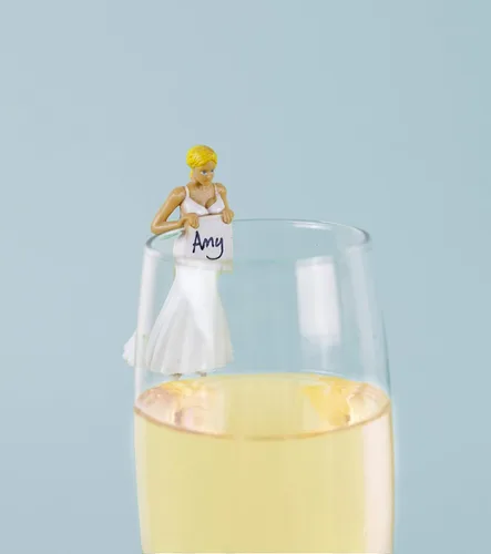 Vista 7 de NPW - Drinking Buddies - Marcador para copas de cóctel y vino, juego de 2, Happy Couple