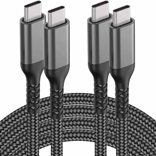 Vista 11 de Cables USB C a USB C de 60 W (paquete de 2 de 6.6 pies), cable tipo C a tipo C, cable de carga rápida compatible con iPhone 15, MacBook Pro/Air