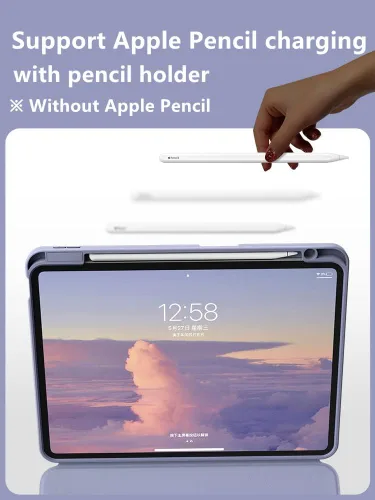 Vista 8 de iPad Air Air2 iPad 5ª 6ª generación 9.7 pulgadas iPad 5 iPad 6 Funda con teclado Touchpad horizontal/vertical Soporte magnético desmontable BT