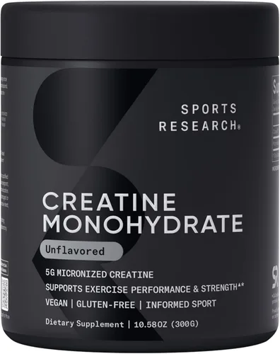 Vista 7 de Sports Research Creatine Monohydrate - Ganar músculo magro, mejorar el rendimiento y la fuerza y apoyar la recuperación del entrenamiento* - 5 g