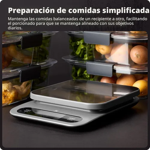Vista 5 de Greater Goods Báscula digital de alimentos para cocina y hornear, alta capacidad de 22 libras Stainless Steel Platform, Hi-Def LCD, 1g Precision