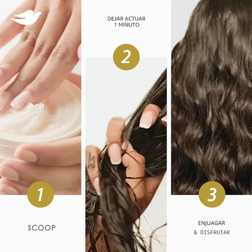 Vista 8 de Dove Mascarilla de suero 10 en 1 para cabello dañado, 9.2 fl oz