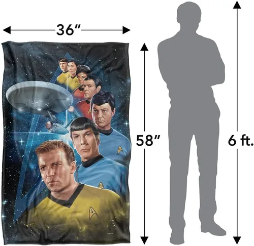 Vista 5 de Star Trek Among The Stars - Manta con licencia oficial de tacto sedoso, súper suave, 36 x 58 pulgadas
