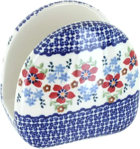 Vista 23 de Blue Rose Polish Pottery - Servilletero de Puntos Pequeños Azules - 5" x 5" - Servilleteros de Cerámica, Accesorios Decorativos para Mesa de Comedor