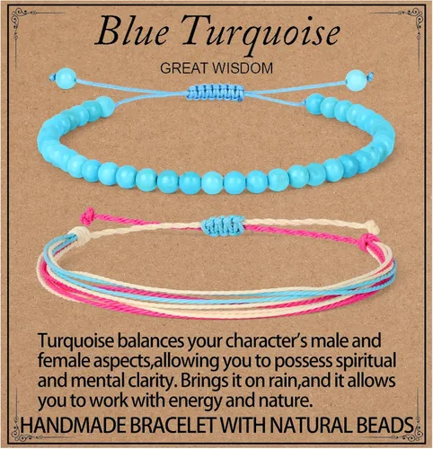 Vista 23 de LPBeads Pulsera de piedra natural hecha a mano de tamaño ajustable