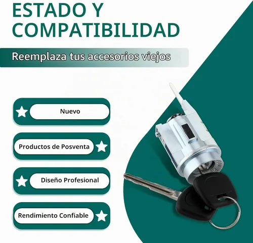 Vista 6 de AUTOKAY Interruptor de encendido y cilindro de cerradura de puerta Compatible con Toyota Tacoma 1999 2000 2001 2002 2003