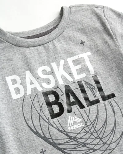 Vista 3 de RBX Conjunto de ropa deportiva para niños, camiseta de manga corta, camiseta sin mangas y pantalones cortos de gimnasio (paquete de 2)