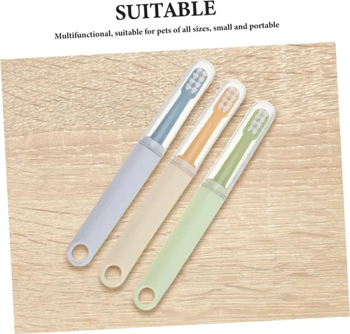 Vista 3 de Double Headed PET Toothbrush Set for Kitten and Dog, 3pcs