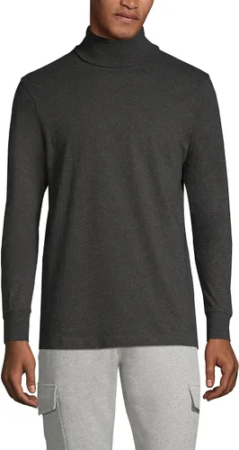 Vista 8 de Lands' End - Camisa de cuello alto Super-T de mezcla de algodón para hombre Negro