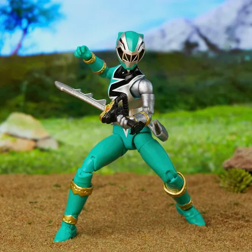 Vista 10 de Power Rangers Lightning Collection Dino Fury Green Ranger - Figura de acción a escala de 6 pulgadas, juguetes y figuras de acción para niños a