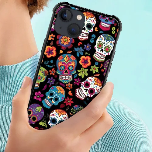 Vista 191 de Funda compatible con iPhone 8, a prueba de golpes, antiarañazos, bandera de ciervos de cola blanca de grano de madera estadounidense